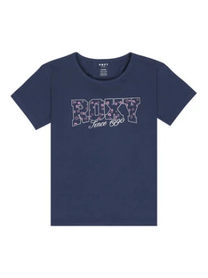 Roxy T-Shirt Lily ERGZT04139 Błękitny Regular Fit