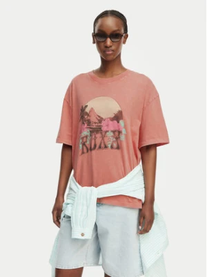 Roxy T-Shirt Talloversize Washed ERJZT06081 Pomarańczowy jasny Loose Fit