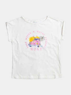 Roxy T-Shirt Trouble Fr Me A Tees ERGZT03994 Biały Regular Fit