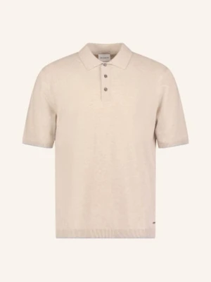 Roy Robson Dzianinowa Koszulka Polo Z Lnem beige