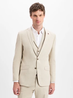 Roy Robson Kurtka z zawartością lnu Mężczyźni Slim Fit beżowy jednolity,
