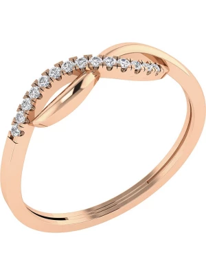 Vittoria Jewels Różowozłoty pierścionek z diamentami rozmiar: 52