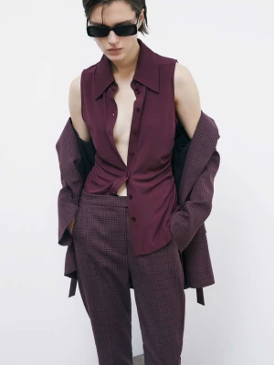 Rozciągliwa koszula bez rękawów PATRIZIA PEPE