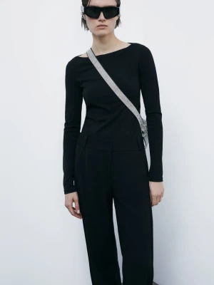 Rozciągliwe gorsetowe body z długimi rękawami PATRIZIA PEPE