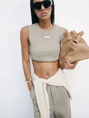 Rozciągliwy crop top bez rękawów PATRIZIA PEPE