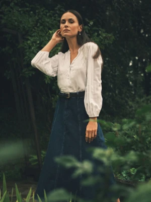 Rozkloszowana jeansowa spódnica midi Greenpoint