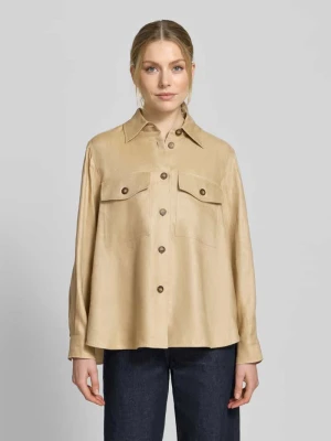Rozkloszowana koszulowa kurtka z czystego lnu model 'POMPOSA' Weekend Max Mara
