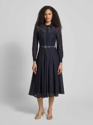 Rozkloszowana koszulowa sukienka z koronki alençońskiej model 'MSTRICORDO' Max Mara Studio