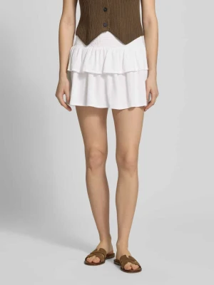 Rozkloszowana mini-spódnica z mieszanki wiskozy i lnu model 'GOA' Only