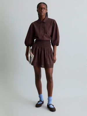 Rozkloszowana mini spódniczka Broderie Anglaise Marc O'Polo červená