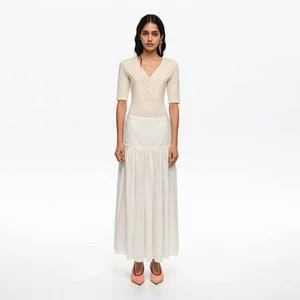 Rozkloszowana spódnica bawełna biała BIMBA Y LOLA