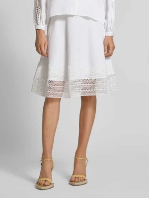Rozkloszowana spódnica do kolan z mieszanka lyocellu i lnu model 'VADORA' Boss