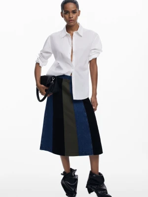 Rozkloszowana spódnica midi patchwork Desigual