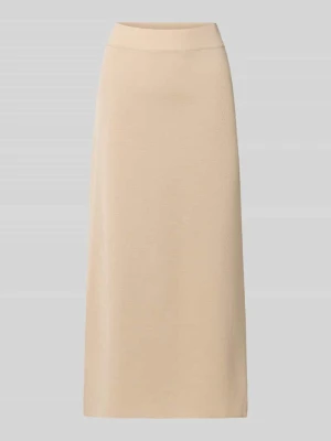 Rozkloszowana spódnica midi z czystej żywej wełny model 'Sonni' MM By Max Mara Piaskowy