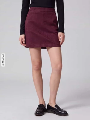 Rozkloszowana spódnica mini z czystej bawełny model 'DONNADINA' Vero Moda Ciemnoczerwony