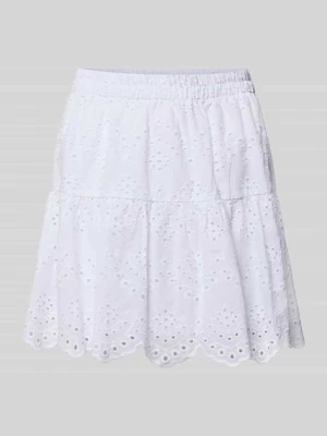 Rozkloszowana spódnica mini z czystej bawełny model 'PCVILDE' Pieces Biały