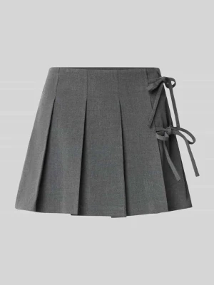 Rozkloszowana spódnica mini z dodatkiem wiskozy model 'MELANIE' Only Antracytowy melanż