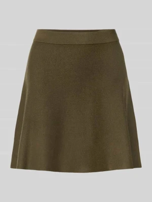Rozkloszowana spódnica mini z mieszanka wiskozy i bawełny model 'ELLY' Vero Moda Ciemnozielony