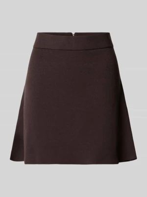 Rozkloszowana spódnica mini z mieszanki wiskozy model 'SABA' Vero Moda Czekoladowy