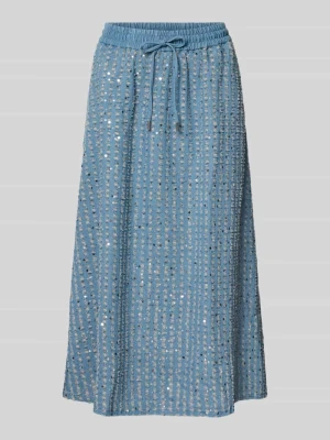 Rozkloszowana spódnica z cekinowym obszyciem i elastycznym pasem milano italy