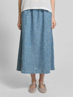 Rozkloszowana spódnica z cekinowym obszyciem i elastycznym pasem milano italy