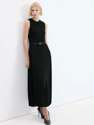 Rozkloszowana sukienka bawełniana czarny - Kobieta - - MANGO