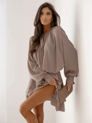 Rozkloszowana sukienka mini CLEO - mocha mousse  magmac 