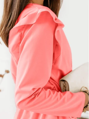 Rozkloszowana sukienka z falbankami MOLLY - neon orange  magmac 