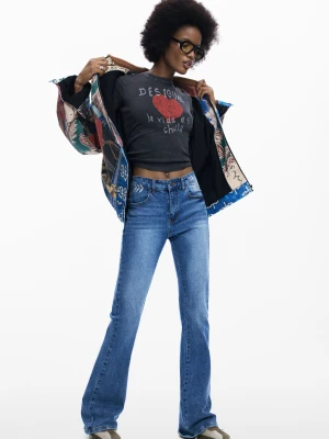 ROZKLOSZOWANE SPODNIE DENIM Desigual