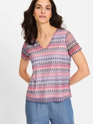 Różowa ażurowa bluzka damska Hannah z dekoltem V – Boho Beauty Olsen