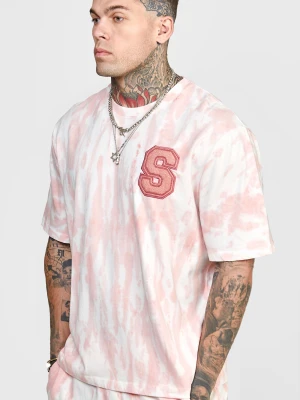 Różowa barwiona barwiona koszulka SikSilk