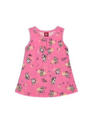 Różowa bawełniana sukienka niemowlęca z nadrukiem Bee Loop