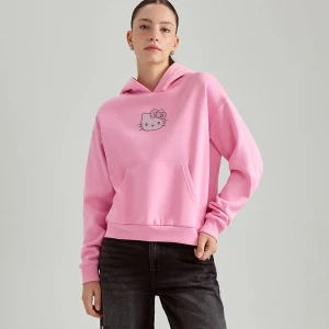 Zdjęcie produktu Różowa bluza z kapturem i motywem Hello Kitty House