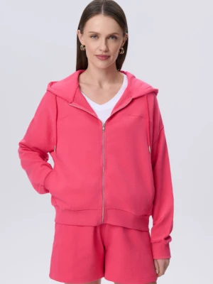 Różowa bluza z kapturem oversize Greenpoint