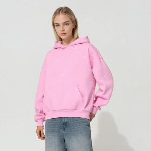 Różowa bluza z kryształkami loose fit House
