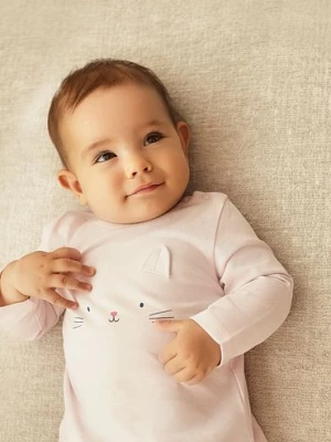 Różowa bluzka niemowlęca z długim rękawem - aplikacja 3D 5.10.15.