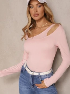 Różowa Bluzka o Asymetrycznym Kroju Tatorella by swan