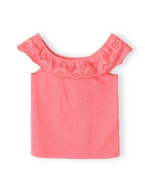 Różowa bluzka- top dla dziewczynki z haftem Minoti