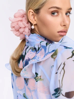 Różowa broszka/spinka w kształcie kwiatu TARANKO