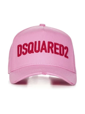 Różowa Czapka Baseballowa Stylowe Hafty z Logo Dsquared2