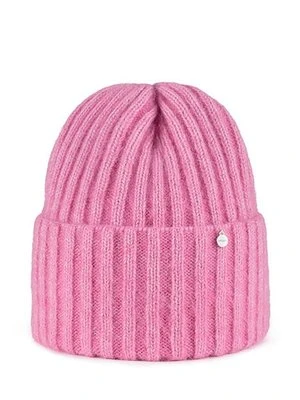Różowa czapka damska beanie z alpaką Olsen