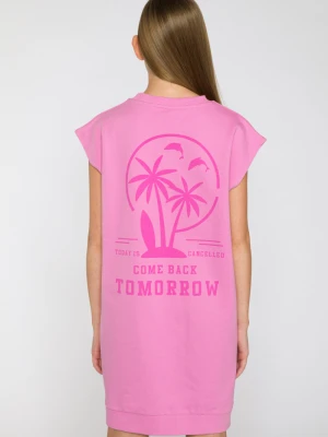 Różowa dresowa sukienka COME BACK TOMORROW Reporter