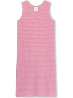 Różowa Dzianinowa Sukienka z Wzorem 4G Jacquard Givenchy