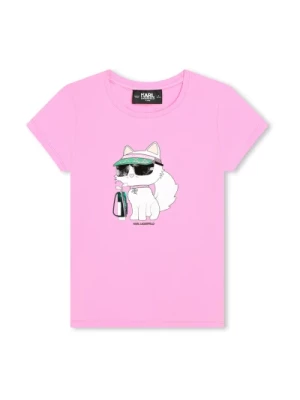 Różowa Dziecięcy T-shirt SS Karl Lagerfeld