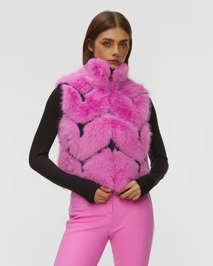 Różowa Kamizelka Futerkowa Damska Sportalm