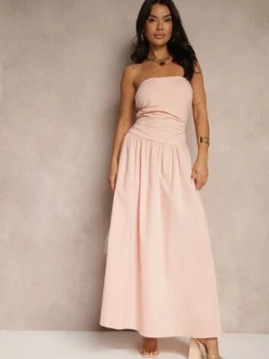 Różowa Koktajlowa Bawełniana Sukienka Bodycon Filitera retro & icone