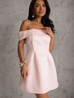 Różowa Koktajlowa Sukienka Hiszpanka VICES Typu Bombka Iaonara