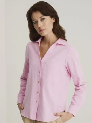 Różowa koszula bawełniana damska OCHNIK