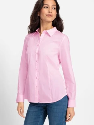 Różowa koszula damska z elastanem - Basic Olsen