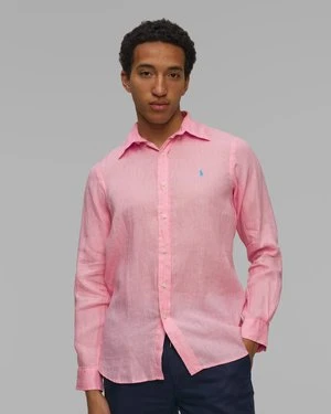 Różowa koszula lniana męska Polo Ralph Lauren